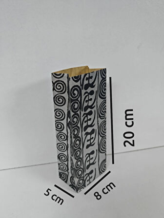 RENKLİ DESENLİ KESE KAĞIDI - HEDİYE POŞETİ - 8x20x5 CM - 10 ADET - Ç016