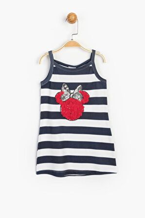 Disney Baby Minnie Mouse Kız Çocuk Askılı Pul Detaylı Elbise T20Y15506DSN01