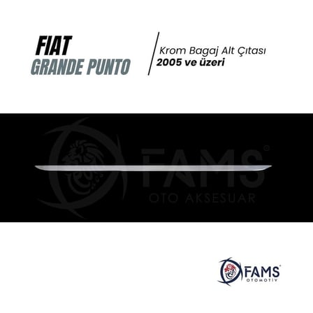 Fiat Grande Punto Krom Bagaj Alt Çıtası 2005 Üzeri Paslanmaz Çelik