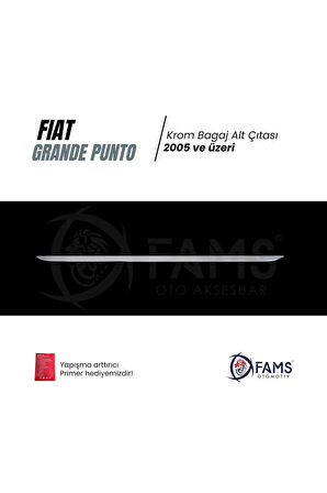 Fiat Grande Punto Krom Bagaj Alt Çıtası 2005 Üzeri Paslanmaz Çelik