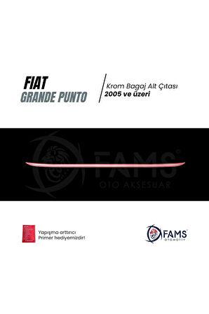 Fiat Grande Punto Krom Bagaj Alt Çıtası 2005 Üzeri Paslanmaz Çelik