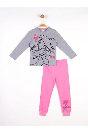 Kız Çocuk Gri Pijama Takımı