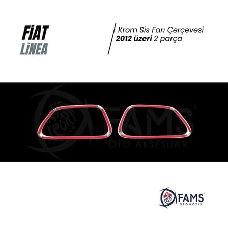 Fiat Linea Krom Sis Farı Çerçevesi 2 Prç. 2012 Ve Üzeri P.çelik