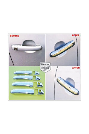 Vw Sharan Krom Kapı Kolu 4 Kapı 1995-2010 Arası Uyumlu Paslanmaz Çelik Çift Delik