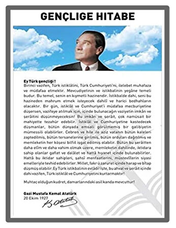 Gençliğe Hitabe Yapışkanlı Çıkartma 12X17cm - 10 adet