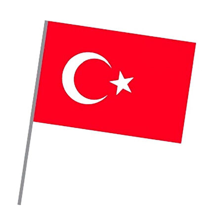 Sopalı Bez Bayrak 30X45 Türk Bayrağı - 3 adet