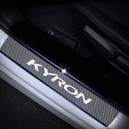 Ssangyong Kyron Carbon Fiber Kapı Eşiği Yazısı Sticker 4Adet