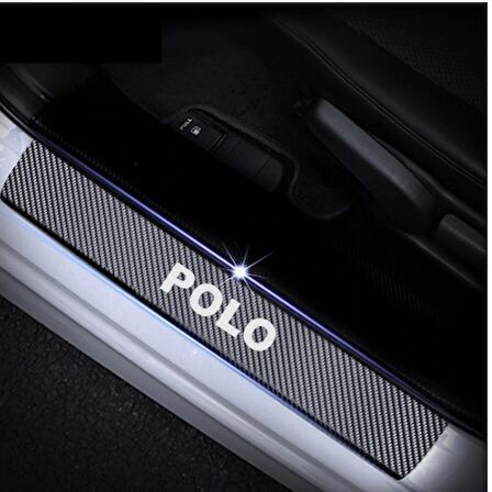 Polo Carbon Fiber Kapı Eşiği Yazısı Sticker Boya Koruma