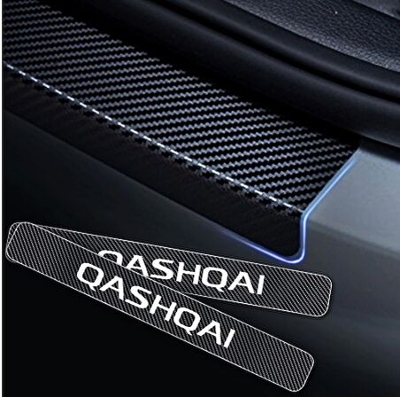 Nissan Qashqai Carbon Fiber Kapı Eşiği Yazısı Sticker Boya Koruma