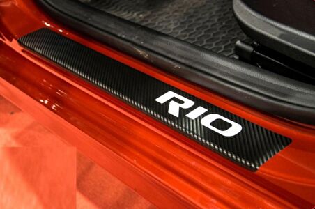 Kia Rio Mk4 Carbon Fiber Kapı Eşiği Yazısı Sticker Boya Koruma