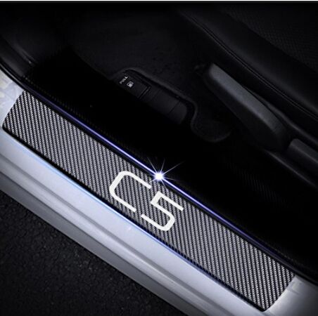 Citroen C5 Carbon Fiber Kapı Eşiği Yazısı Sticker Boya Koruma
