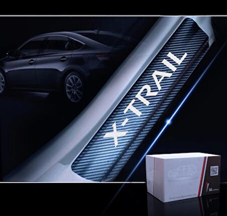 Nissan X- Trail Carbon Fiber Kapı Eşiği Yazısı Sticker 4Adet
