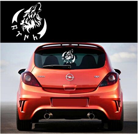 Göktürkçe Türk - Kurt - Hilal Araba Sticker Yapıştırma