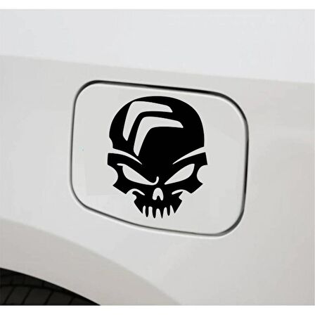 Araba Depo Kapağı Sticker Citroen Kuru Kafa Oto Sticker 2 Adet