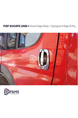 Fiat Ducato Krom Kapı Kolu Çerçeve 4 Kapı 8 Parça 2006 Ve Üzeri Paslanmaz Çelik