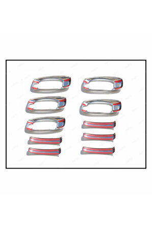 Fiat Fiorino Krom Kapı Kolu+çerçeve 5 Kapı 10 Parça 2008 Üzeri P.çelik