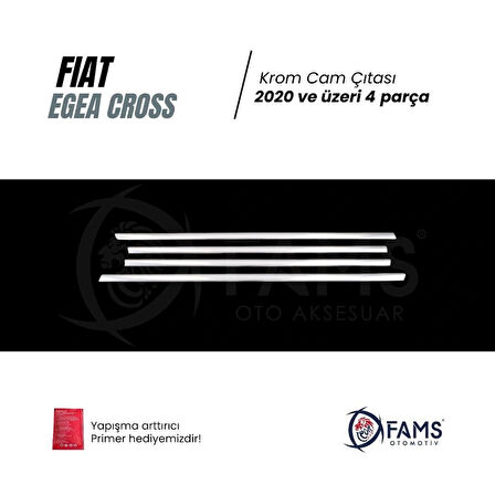 Fiat Egea Cross Krom Cam Çıtası 4 Parça 2020 Ve Üzeri Paslanmaz Çelik