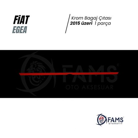 Fiat Egea Plaka Üstü Krom Bagaj Çıtası 2015 Üzeri P. Çelik (SEDAN)