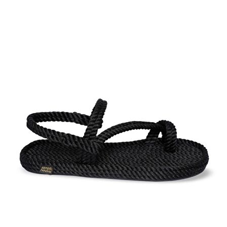 Kadın HOW.0020.K.T Nomadic Hawaii Kauçuk Tabanlı Halat Sandalet Siyah