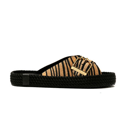 CAS20-ZEB Bohonomad Casablanca Kadın Terlik Zebra