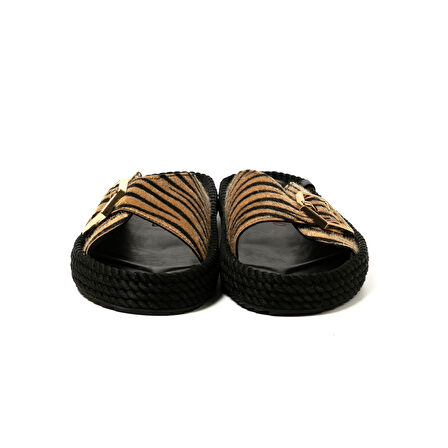 CAS20-ZEB Bohonomad Casablanca Kadın Terlik Zebra