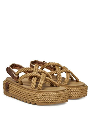 Nomadic 2025 Yeni Sezon Bodrum Chunky Platform Halat Sandalet