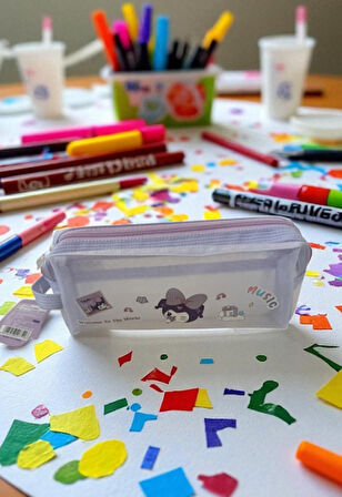 Kuromi Çift Gözlü File Kalem Çantası 20 x 7.5 x 7.5 - Tekli