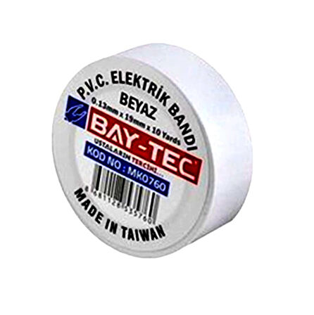 Bay-Tec Elektrik Bandı Beyaz - 4 adet