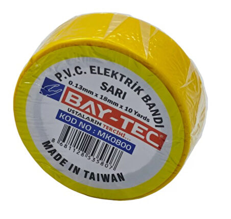 Bay-Tec Elektrik Bandı Sarı - 4 adet