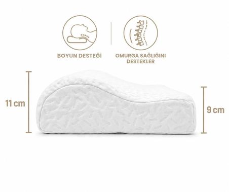 Medipure Medikal, Boyun Destekli Ortopedik Mini Visco Yastık 50X30X9-11 cm