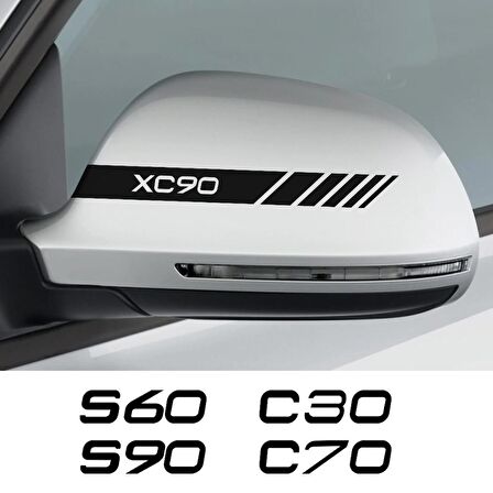 S90 Volvo Araba Ayna Sticker Yapıştırması 15CM