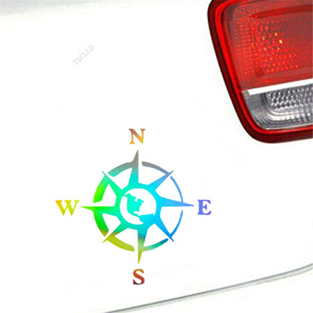 Gül Pusula Araba Sticker Yapıştırması 14CM