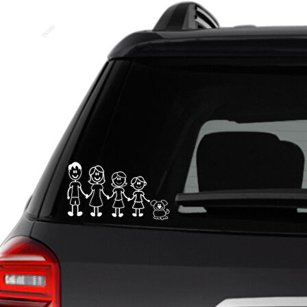 Aile Sticker Anne Baba Çocukları ve Köpekleri Araba Yapıştırma