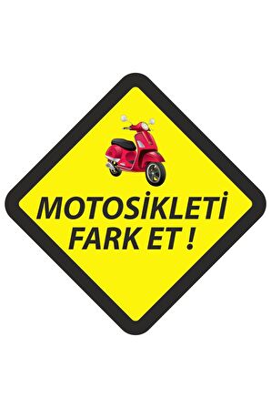 Motosikleti Fark Et Uyarı Sticker 13cm