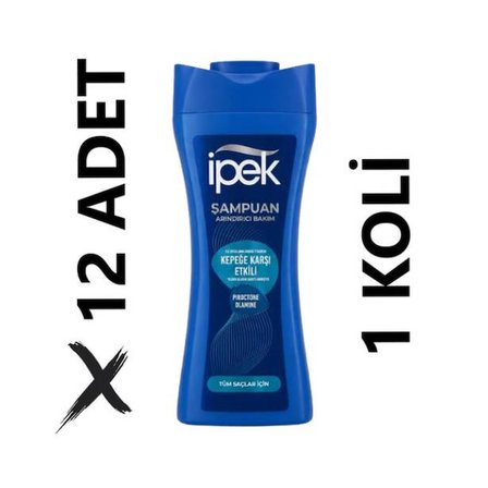 İpek Tüm Saçlar İçin Kepeğe Karşı Etkili Arındırıcı Onarıcı Şampuan 12 x 480 ml