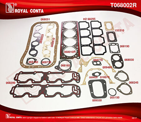 Tofas Motor Takım Contası Tempra 2000 8v (silindir Kapak Contalı Kecesiz) - Royal T068002r
