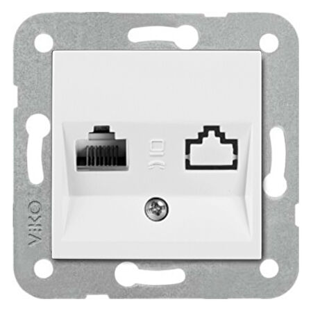 VİKO Data Cat 5 Çerçevesiz Tekli Beyaz Karre