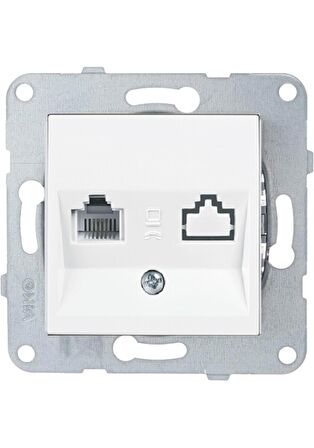 Viko Karre / Meridian Data-Nümeris Telefon Priz (Cat3-Cat-6) Çerçevesiz