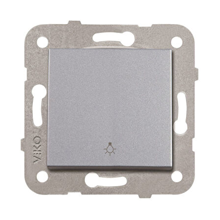 Viko Artline Novella Gümüş Light Yaylı Anahtar Çerçevesiz 92605003