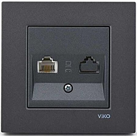 Viko Novella Füme Tekli Data ( Cat6 ) Priz Çerçeveli
