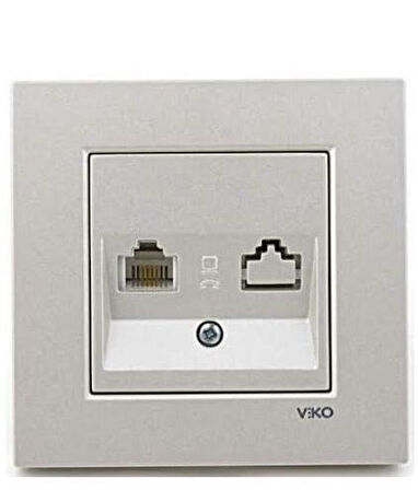 Viko Artline Novella Saten Tekli Nümeris Cat-3 Telefon Prizi ÇERÇEVELİ