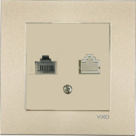 Viko Artline Novella Bronz Tekli Nümeris Cat-3 Telefon Prizi ÇERÇEVELİ