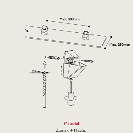 Raf Tutucu 5-28mm Parlak krom