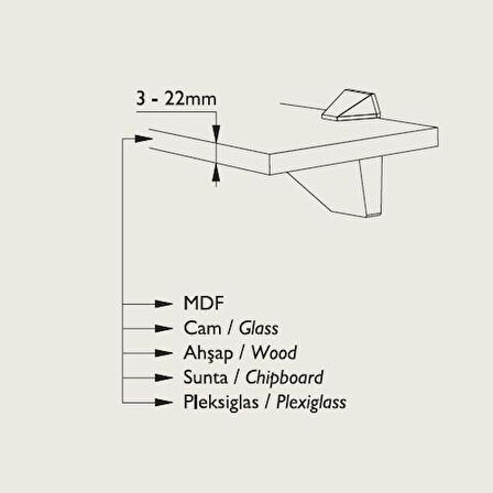 Raf Tutucu 3-22mm (2 Adet) MAT METALİK