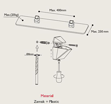 Raf Tutucu 3-22mm (2 Adet) MAT METALİK