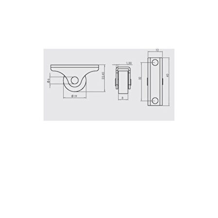 Mobilya Tekeri Sabit H22mm (4 Adet)