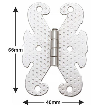 Kelebek Menteşe Metal 40*65mm Nikel (2 Adet)