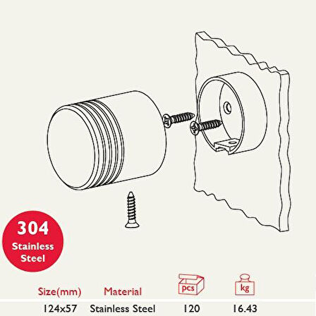 Paslanmaz Kabin Kapı Kolu 25.638