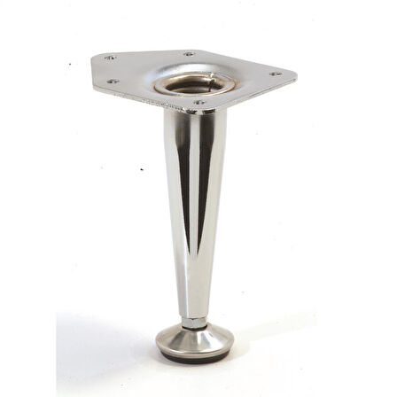 Metal Mobilya Ayağı Konik Parlak Krom (4 Adet) 12 cm