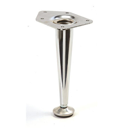 Metal Mobilya Ayağı Konik Parlak Krom (4 Adet) 12 cm